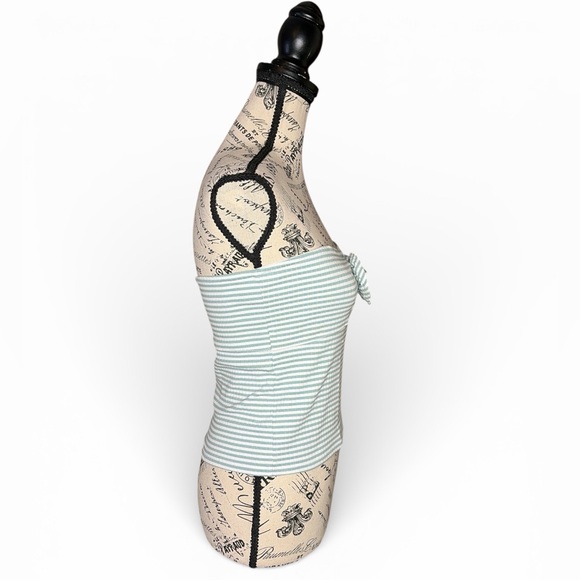 NWT American Eagle Blue Striped Rosette Strapless Summer Ribbed Tube Top | S - Picture 3 of 12